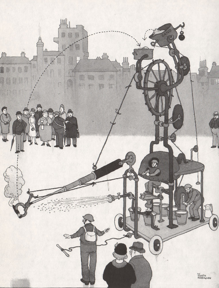 HEATH ROBINSON. The Incendiary bomb machine. Second World War 1973 old print
